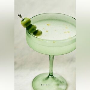 NEW Set of 2 Anthropologie Morgan Coupe Glasses SAGE